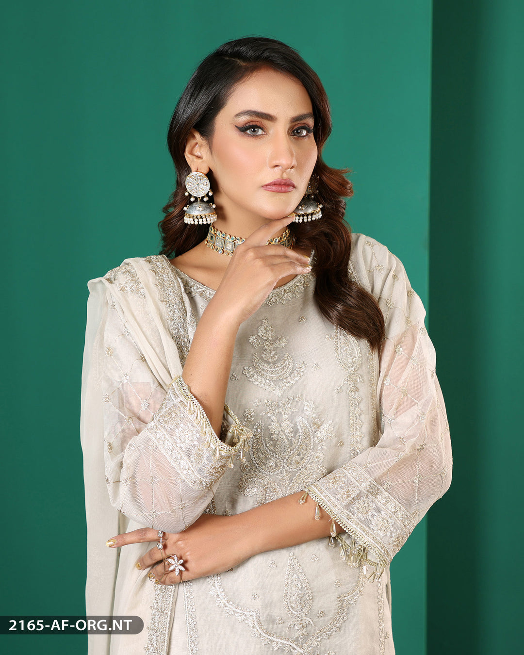 FORMAL 3PC EMBROIDERED SUIT | 2165-AF-ORZ