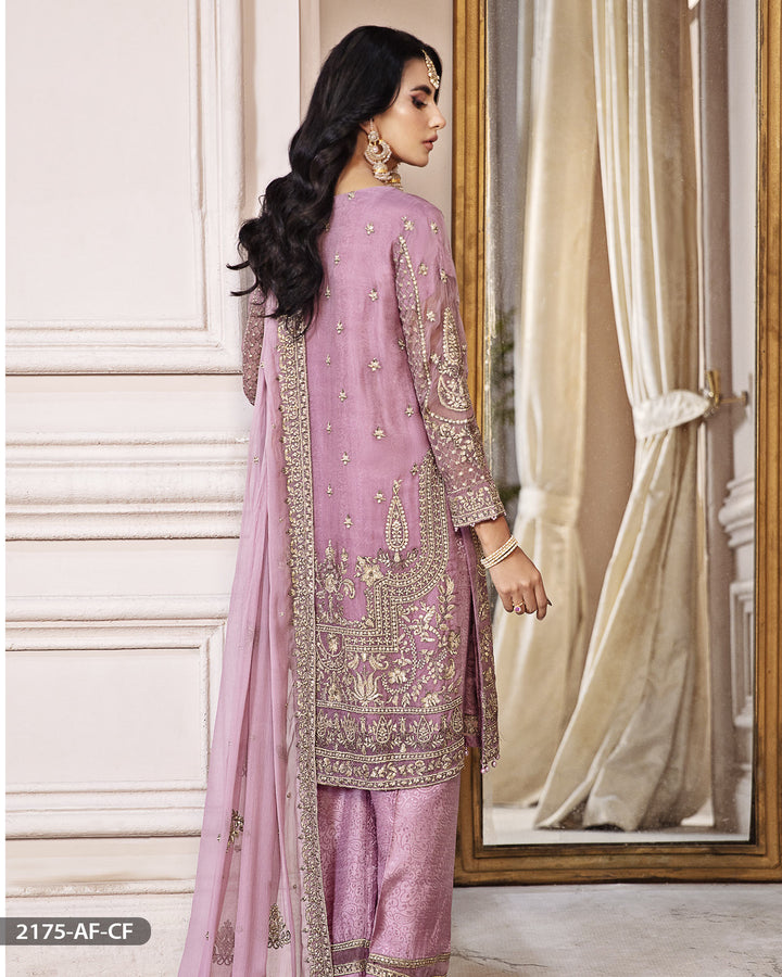 Stitched 3 Piece Embroidered Chiffon Suit | 2175-AF-CF