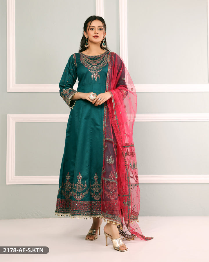 Formal Maxi 3 Piece Chambray Katan Tilla Embroidered (Stitched) | 2178-AF-S.KTN