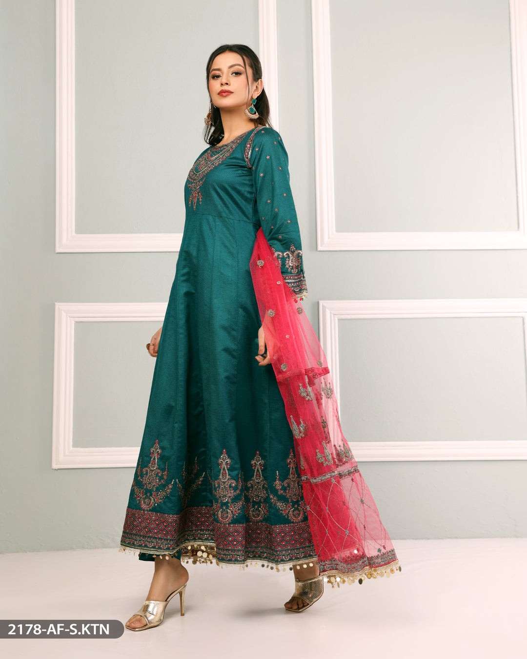 Formal Maxi 3 Piece Chambray Katan Tilla Embroidered (Stitched) | 2178-AF-S.KTN