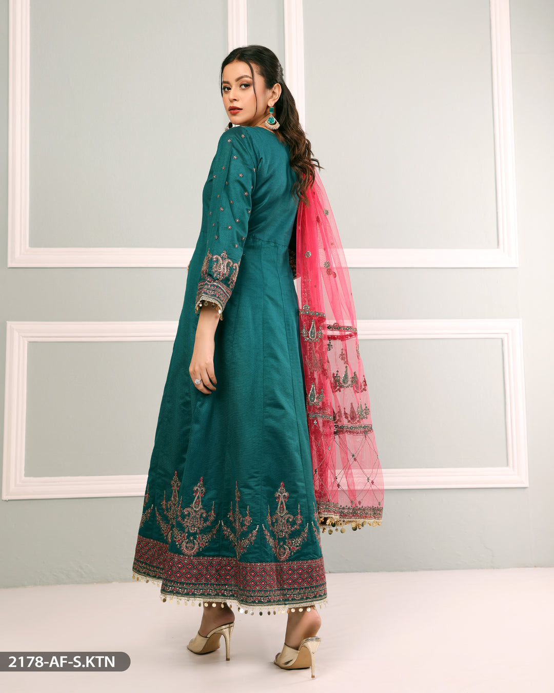 Formal Maxi 3 Piece Chambray Katan Tilla Embroidered (Stitched) | 2178-AF-S.KTN