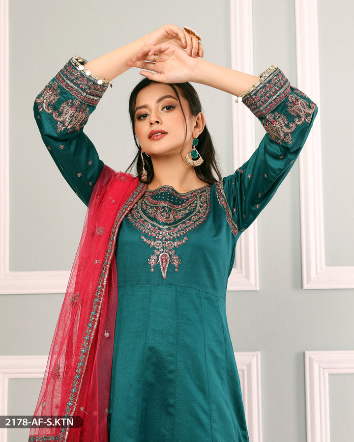 Formal Maxi 3 Piece Chambray Katan Tilla Embroidered (Stitched) | 2178-AF-S.KTN