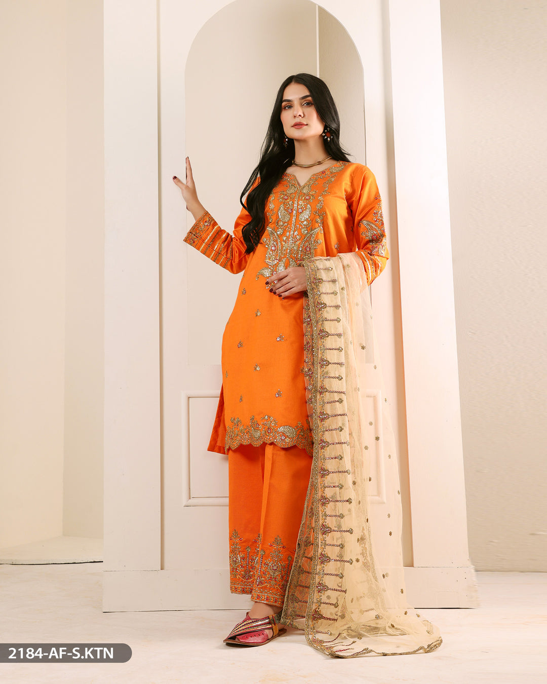 FORMAL 3PC EMBROIDERED SUIT | 2184-AF-S.KTN