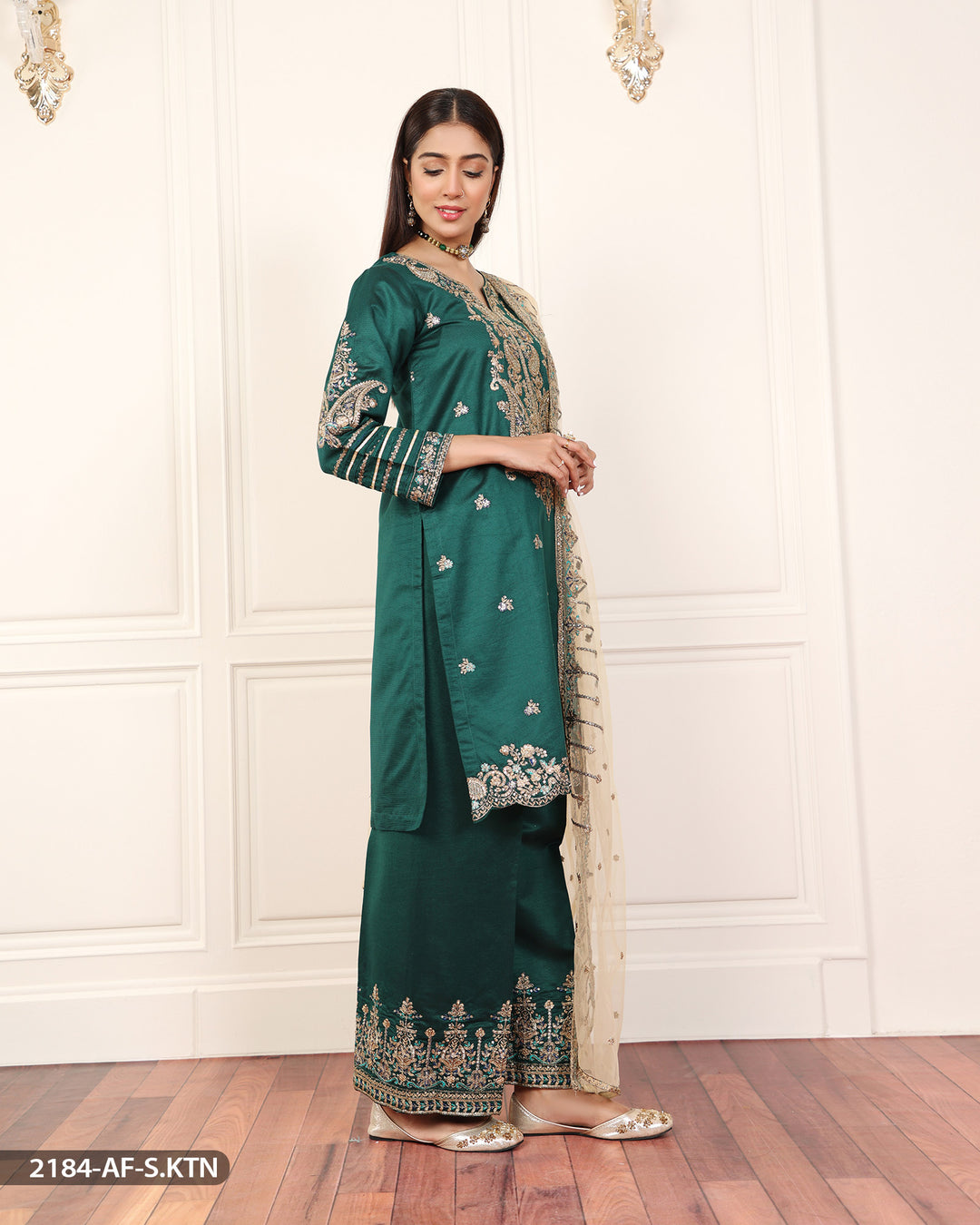 FORMAL 3PC EMBROIDERED SUIT | 2184-AF-S.KTN