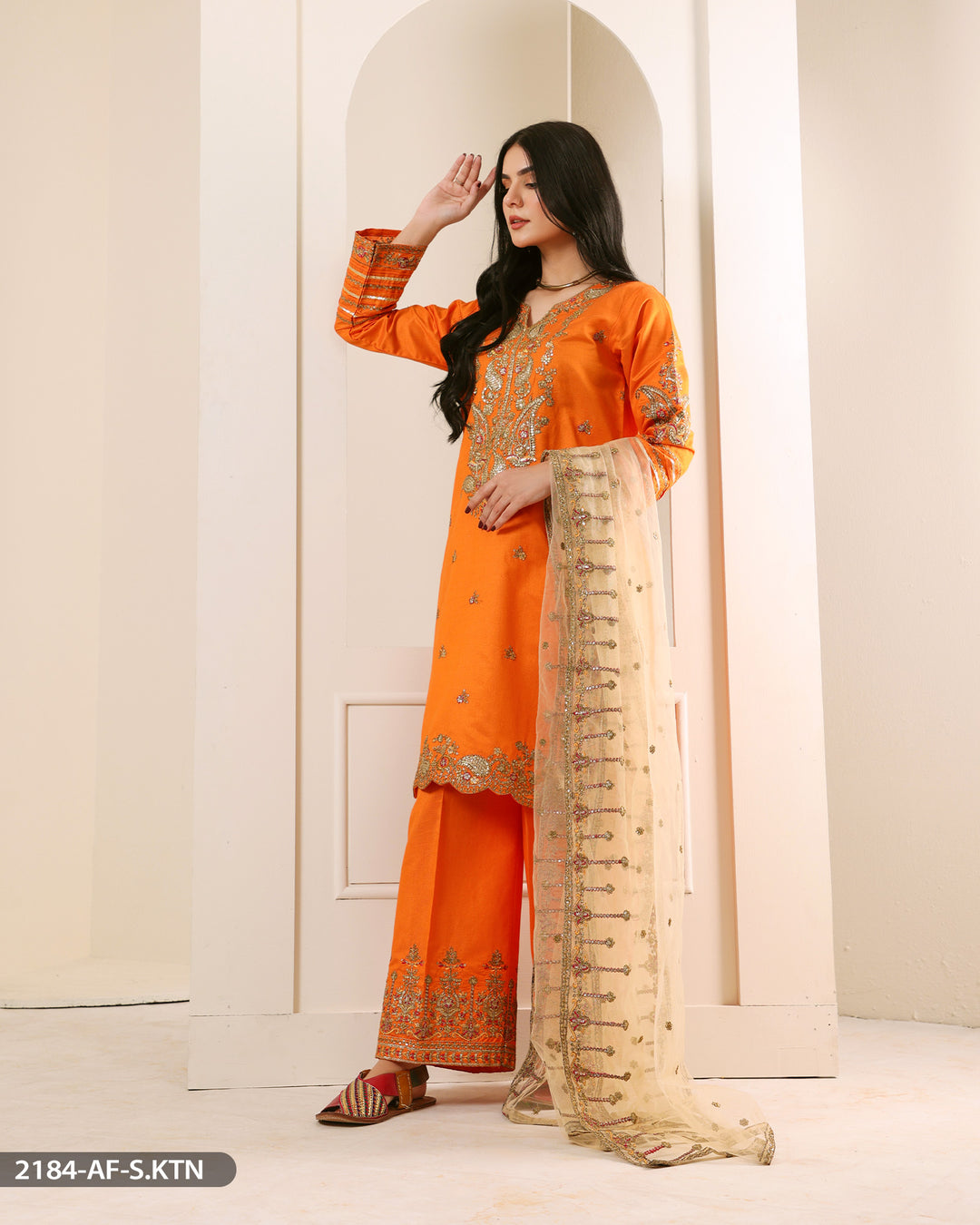 FORMAL 3PC EMBROIDERED SUIT | 2184-AF-S.KTN