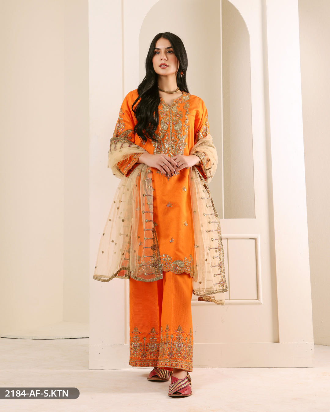 FORMAL 3PC EMBROIDERED SUIT | 2184-AF-S.KTN