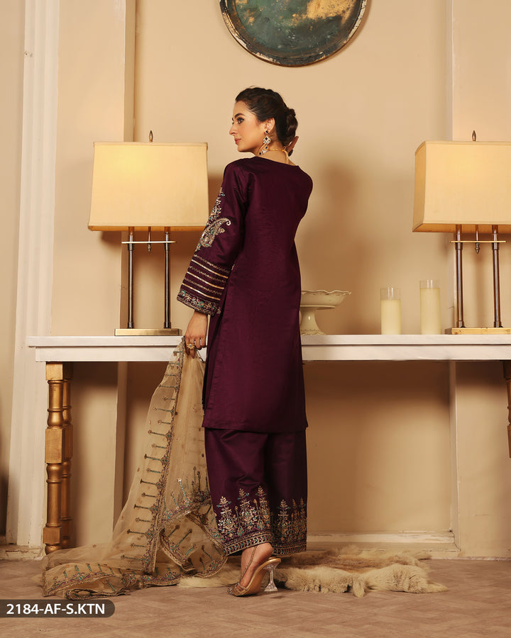 FORMAL 3PC EMBROIDERED SUIT | 2184-AF-S.KTN