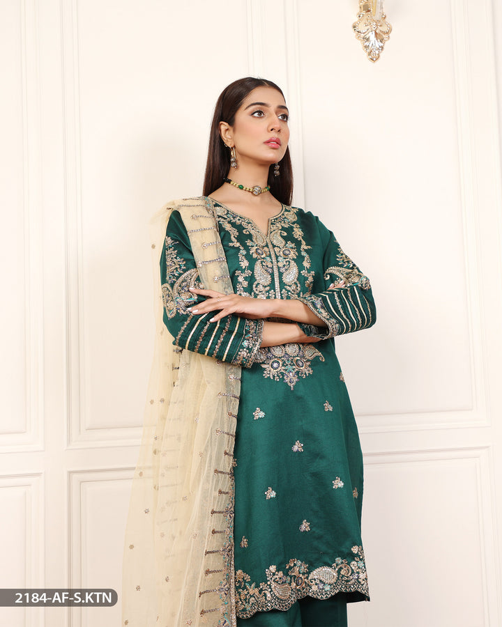 FORMAL 3PC EMBROIDERED SUIT | 2184-AF-S.KTN