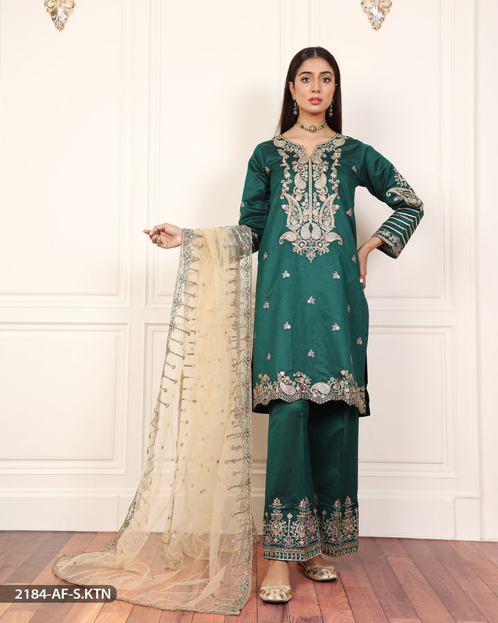 FORMAL 3PC EMBROIDERED SUIT | 2184-AF-S.KTN