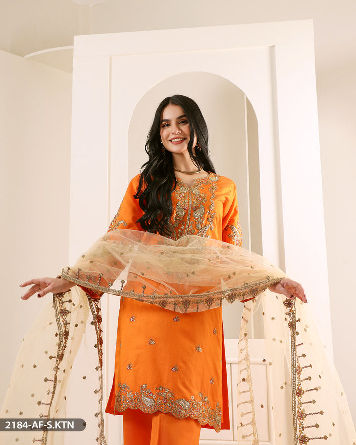 FORMAL 3PC EMBROIDERED SUIT | 2184-AF-S.KTN