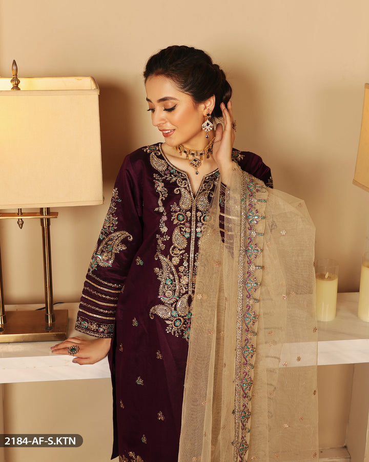 FORMAL 3PC EMBROIDERED SUIT | 2184-AF-S.KTN