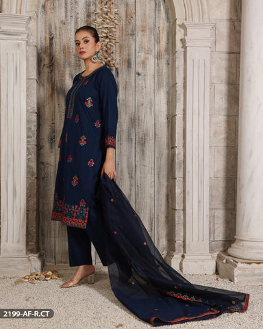 Embroidered Cotton Suit
