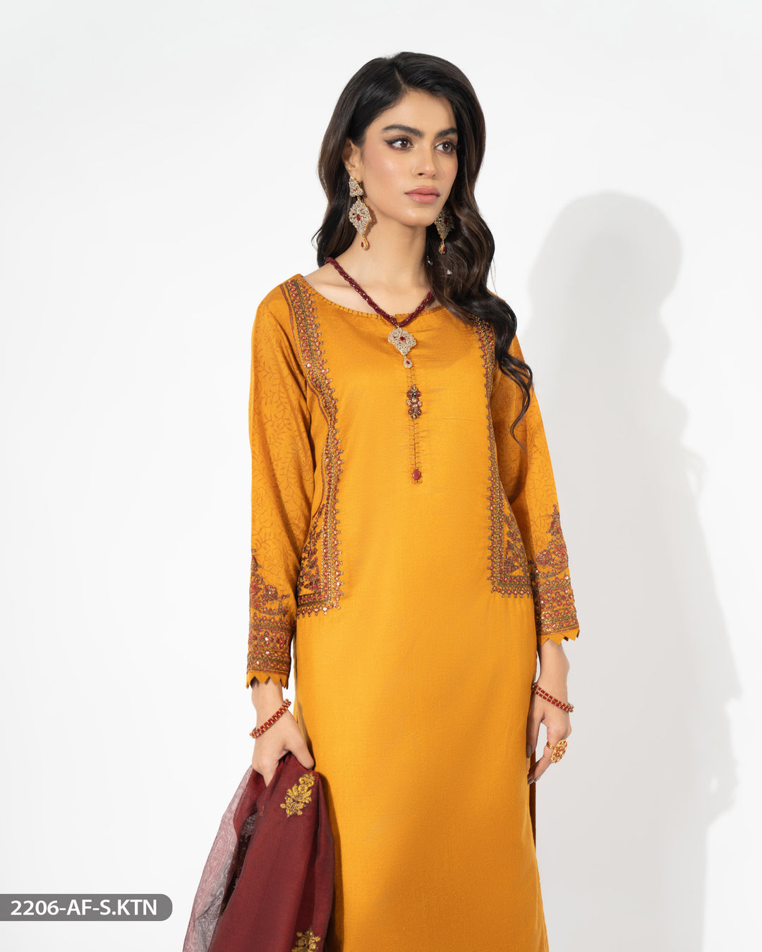 Chambray Katan Embroidered Suit | 2206-AF-S.KTN