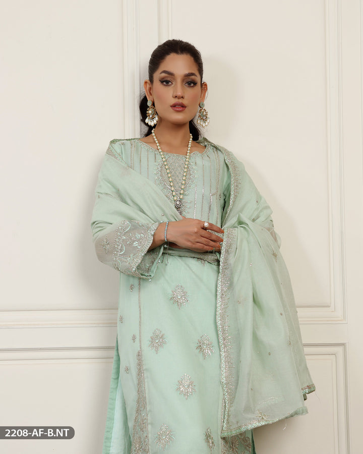 Stitched 3 Piece Embroidered Suit | 2208-AF-B.NET