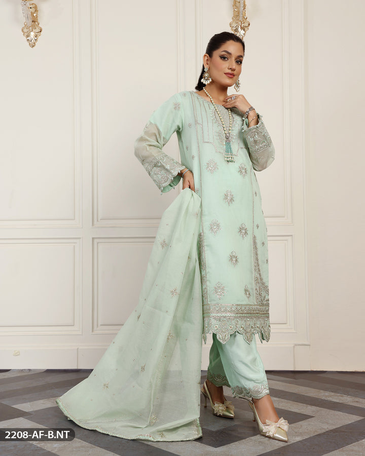 Stitched 3 Piece Embroidered Suit | 2208-AF-B.NET