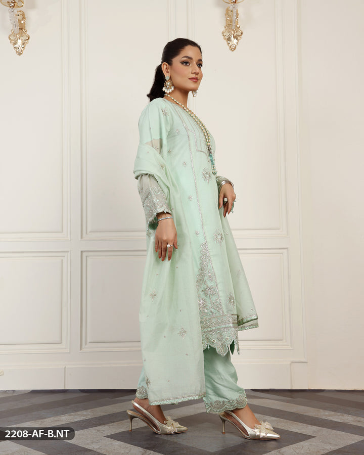 Stitched 3 Piece Embroidered Suit | 2208-AF-B.NET