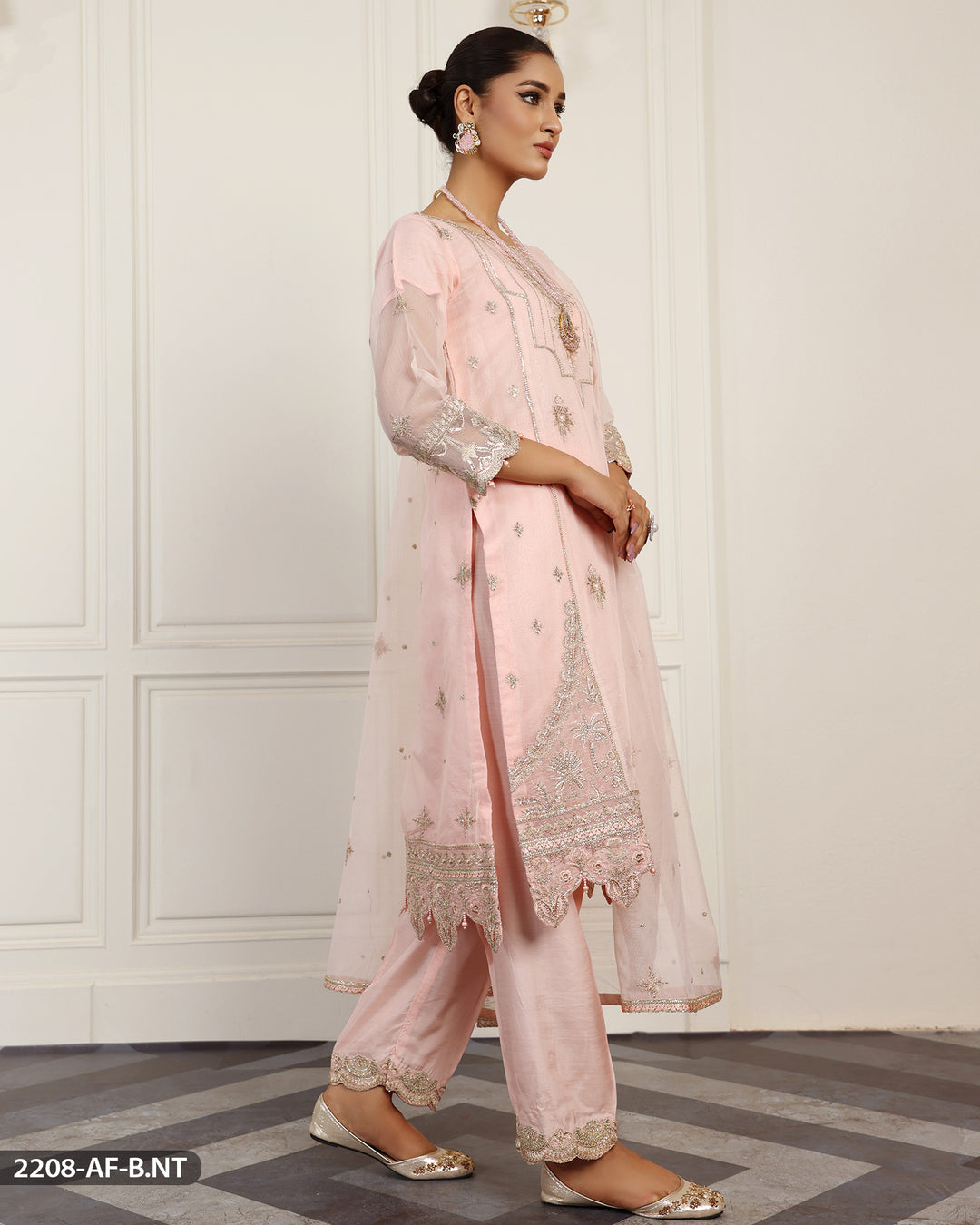 Stitched 3 Piece Embroidered Suit | 2208-AF-B.NET