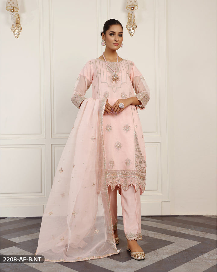 Stitched 3 Piece Embroidered Suit | 2208-AF-B.NET