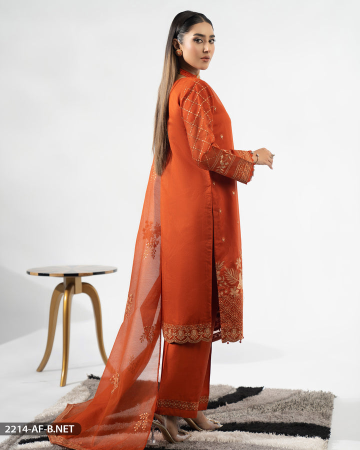 Embroidered Bori Net Suit | 2214-AF-B.NET