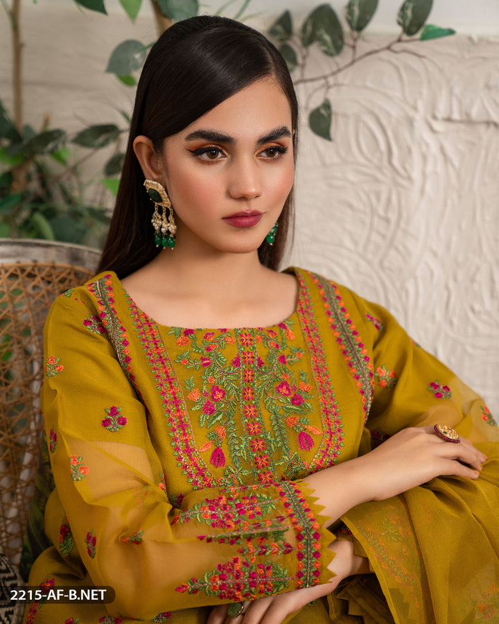 Stitched 3 Piece Embroidered Suit | 2215-AF-B.NET