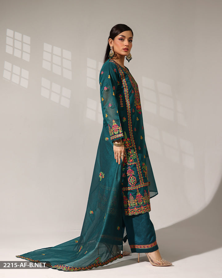 Stitched 3 Piece Embroidered Suit | 2215-AF-B.NET