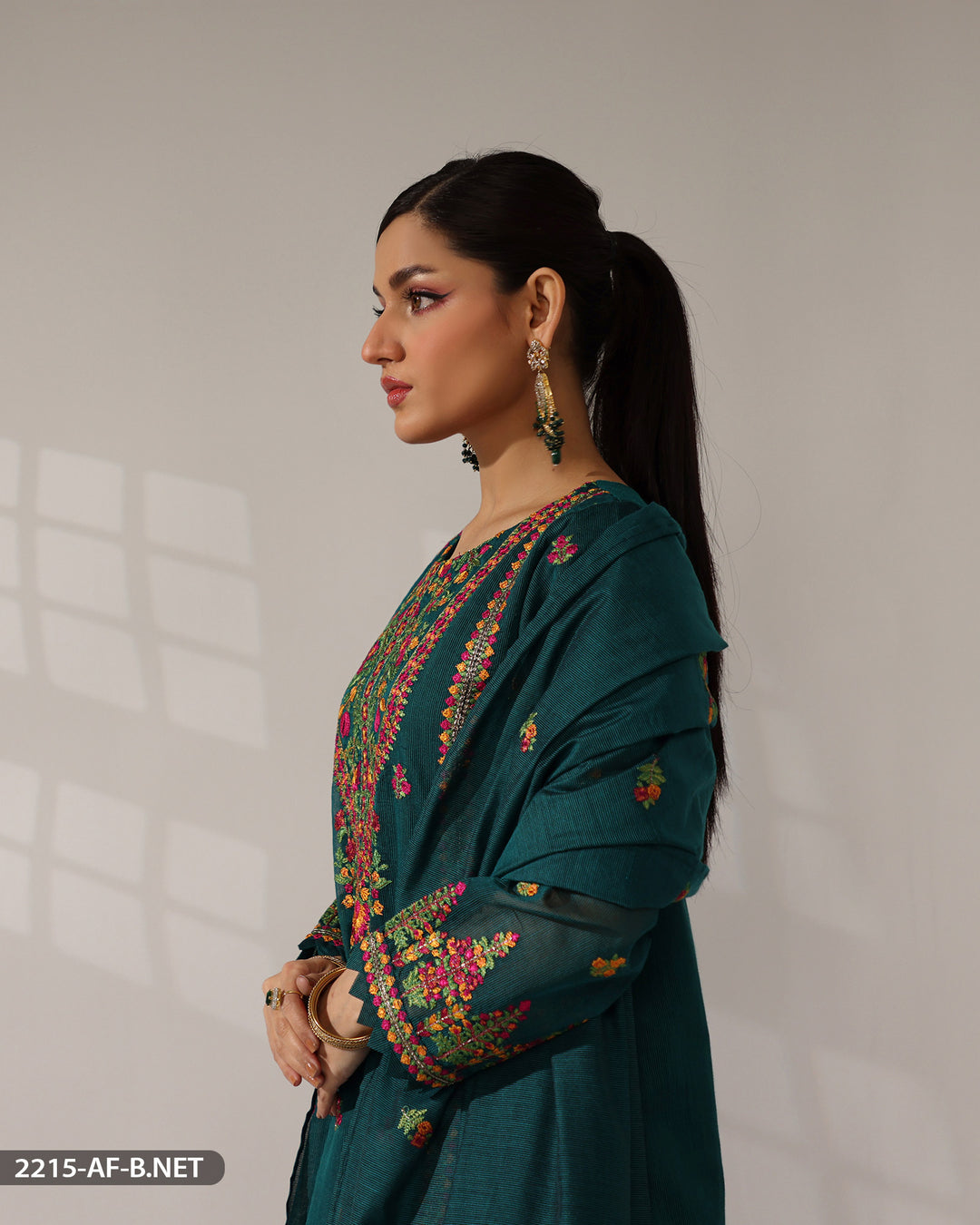 Stitched 3 Piece Embroidered Suit | 2215-AF-B.NET