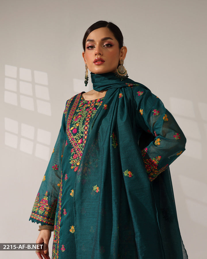 Stitched 3 Piece Embroidered Suit | 2215-AF-B.NET