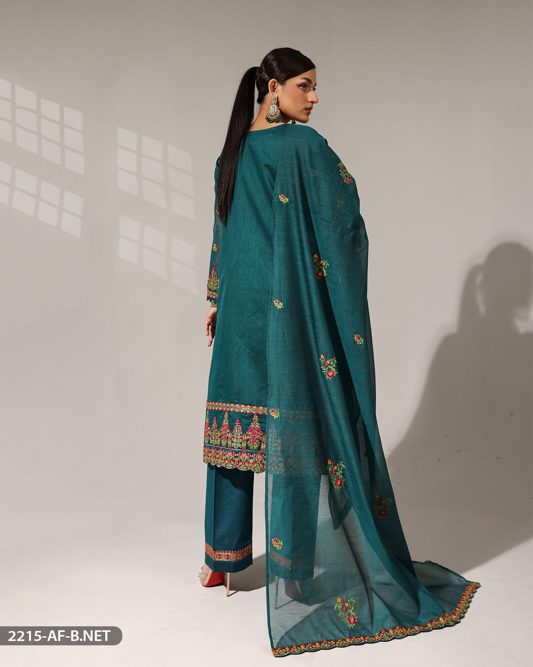 Stitched 3 Piece Embroidered Suit | 2215-AF-B.NET