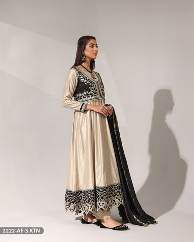 3 Piece Embroidered Frock