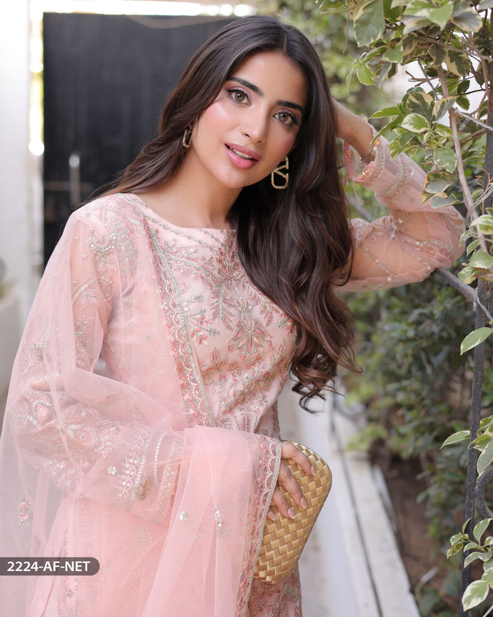 Embroidered Net Suit | 2224-AF-NT