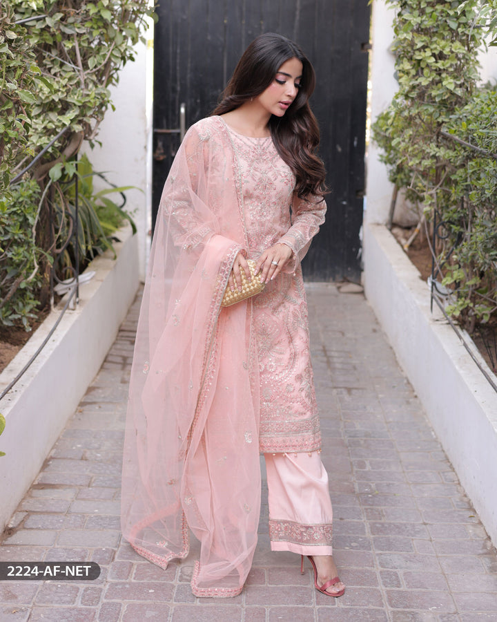 Embroidered Net Suit | 2224-AF-NT