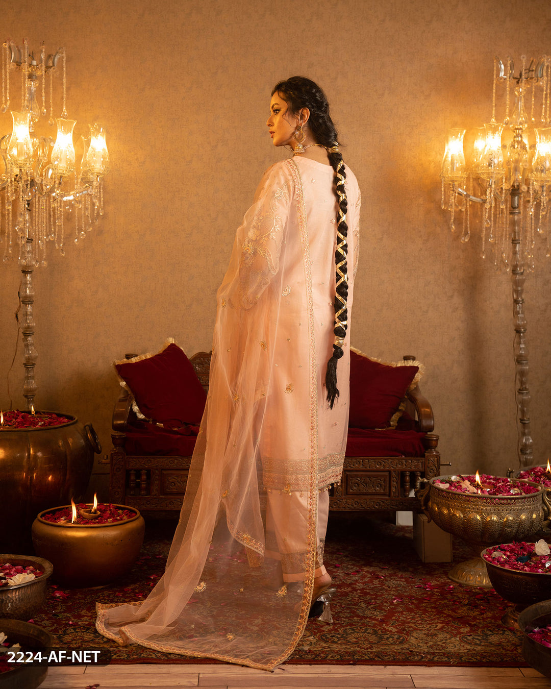 Embroidered Net Suit | 2224-AF-NT