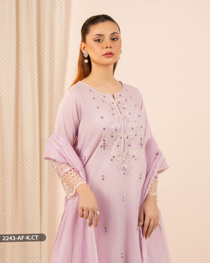 3 Piece Cambric Cotton Suit | 2243-AF-K.CT - Sha Posh Textile