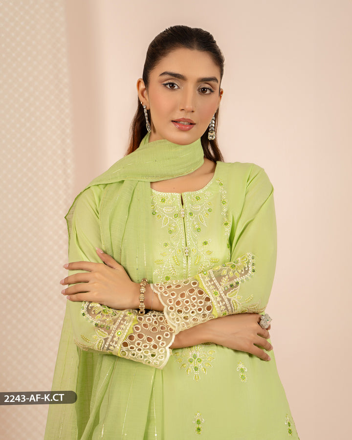 3 Piece Cambric Cotton Suit | 2243-AF-K.CT - Sha Posh Textile