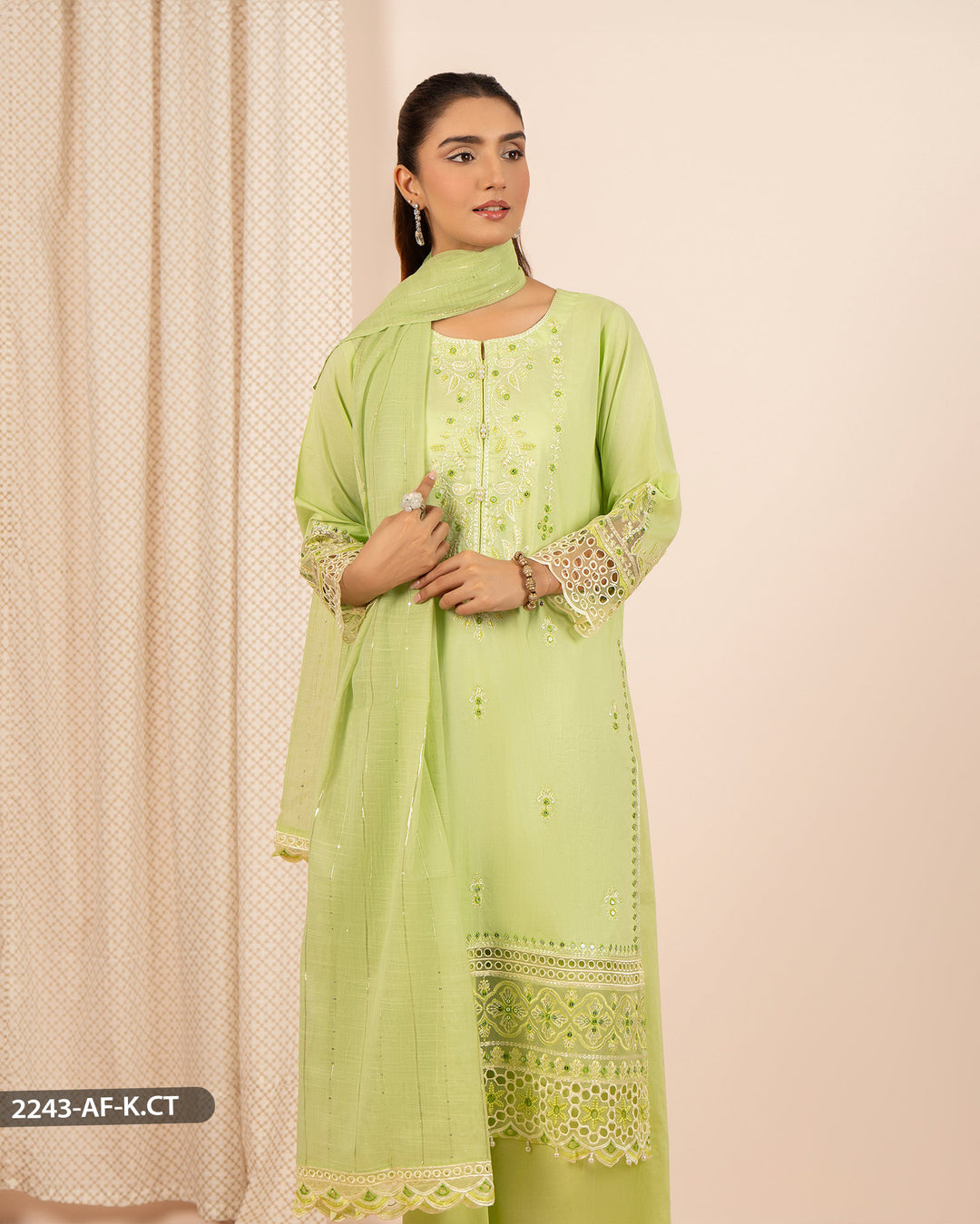 3 Piece Cambric Cotton Suit | 2243-AF-K.CT