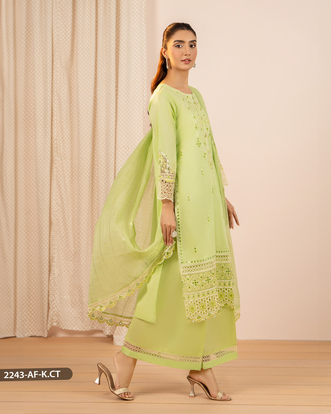 3 Piece Cambric Cotton Suit | 2243-AF-K.CT - Sha Posh Textile