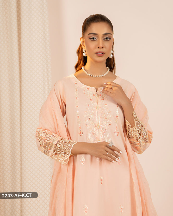 3 Piece Cambric Cotton Suit | 2243-AF-K.CT - Sha Posh Textile