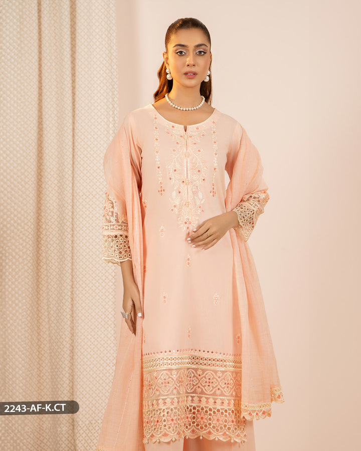 3 Piece Cambric Cotton Suit | 2243-AF-K.CT - Sha Posh Textile