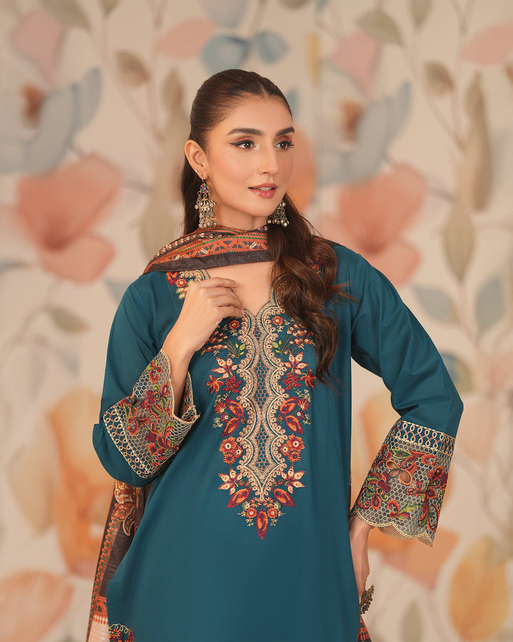 3 Piece Cambric Cotton Suit | 2244-AF-K.CT - Sha Posh Textile