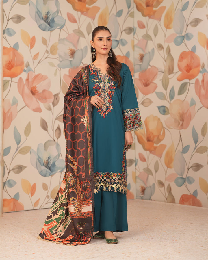 3 Piece Cambric Cotton Suit | 2244-AF-K.CT - Sha Posh Textile