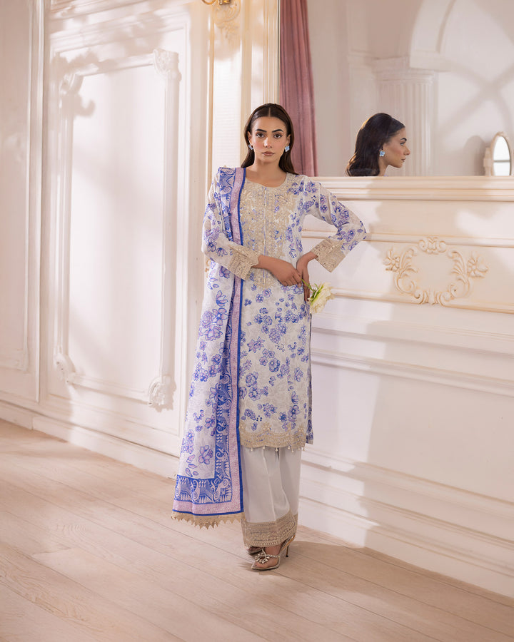 3-Piece Ready-to-Wear Lawn Suit | 2245-AF-LWN - Sha Posh Textile