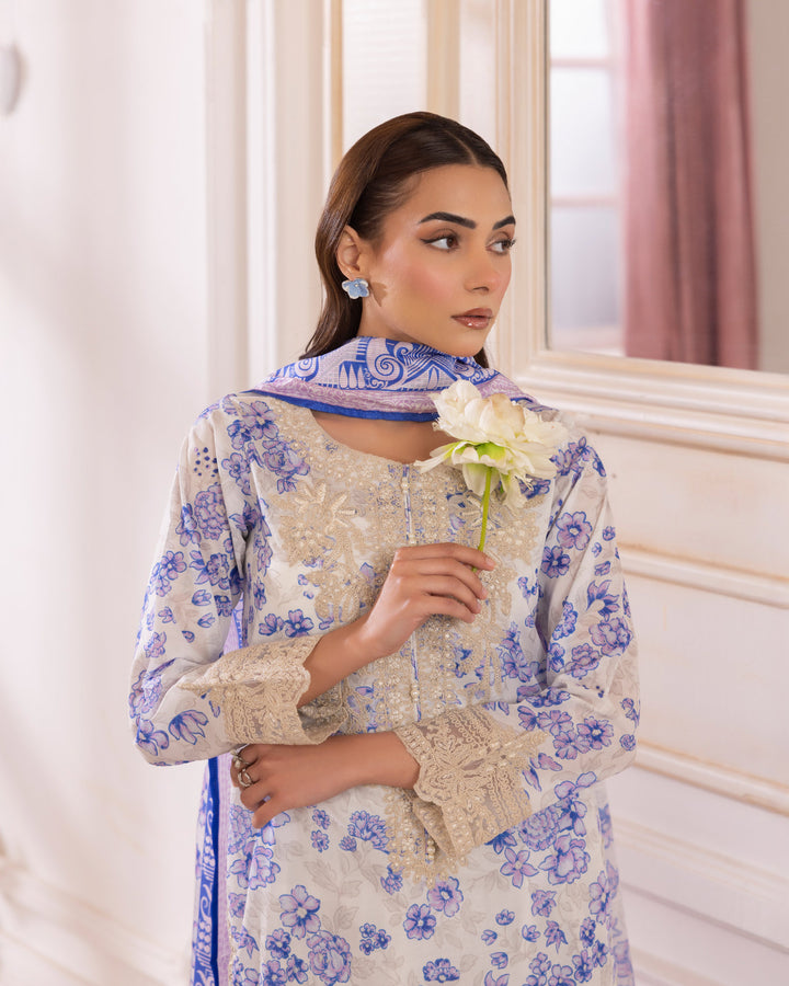 3-Piece Ready-to-Wear Lawn Suit | 2245-AF-LWN - Sha Posh Textile