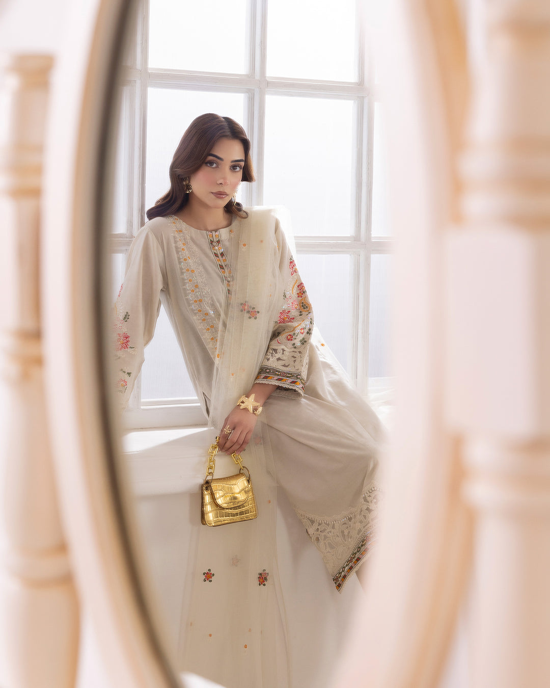 3-Piece Ready-to-Wear Jacquard Cotton Suit | 2246-AF-J.CT - Sha Posh Textile