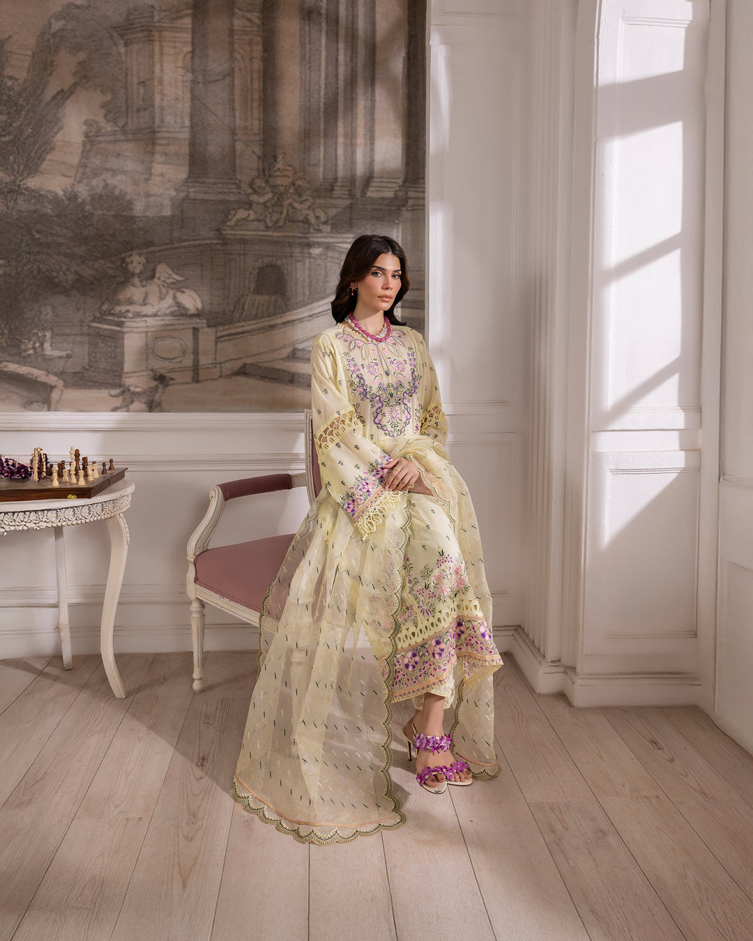 3-Piece Ready-to-Wear Lawn Suit | 2248-AF-LWN - Sha Posh Textile