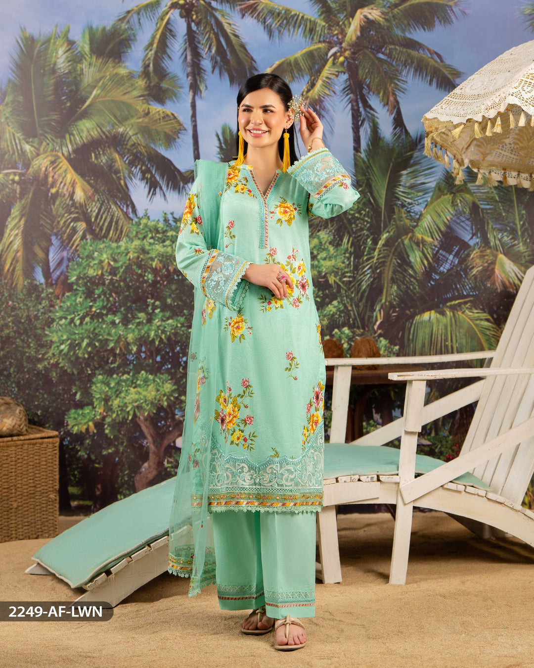 3 Piece Lawn Suit | 2249-AF-LWN