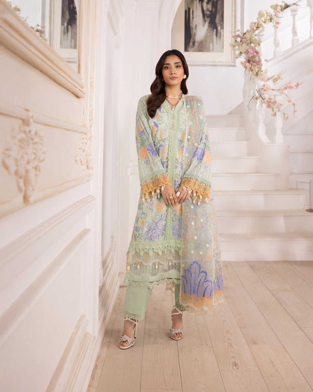 3-Piece Ready-to-Wear Lawn Suit | 2252-AF-LWN - Sha Posh Textile