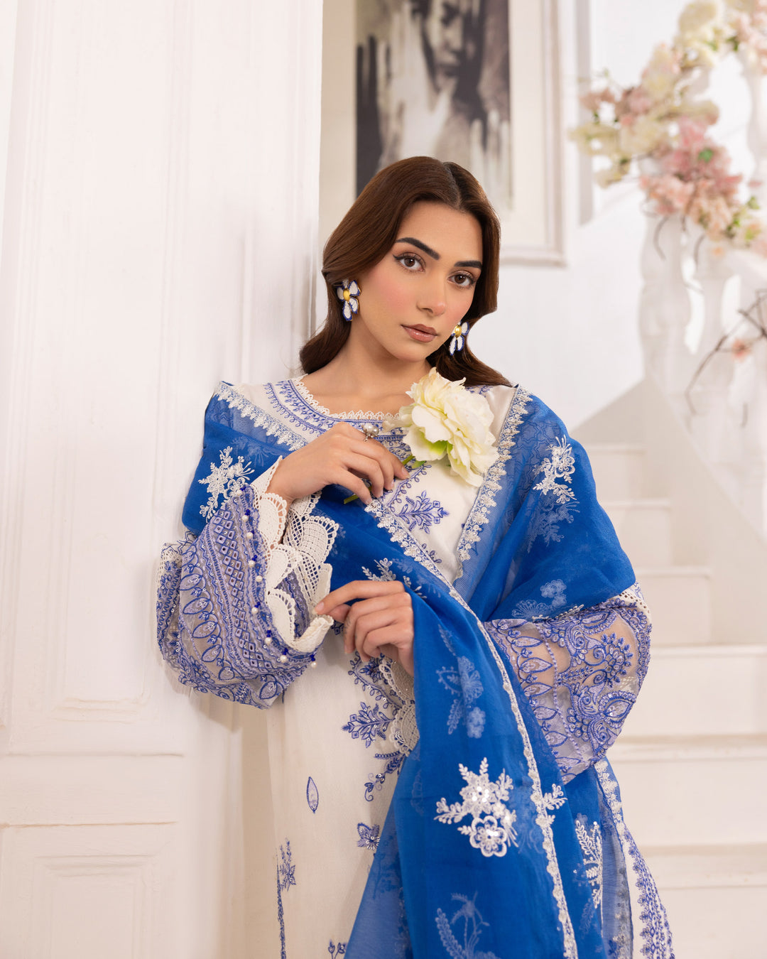 3-Piece Ready-to-Wear Jacquard Cotton Suit | 2253-AF-J.CT - Sha Posh Textile