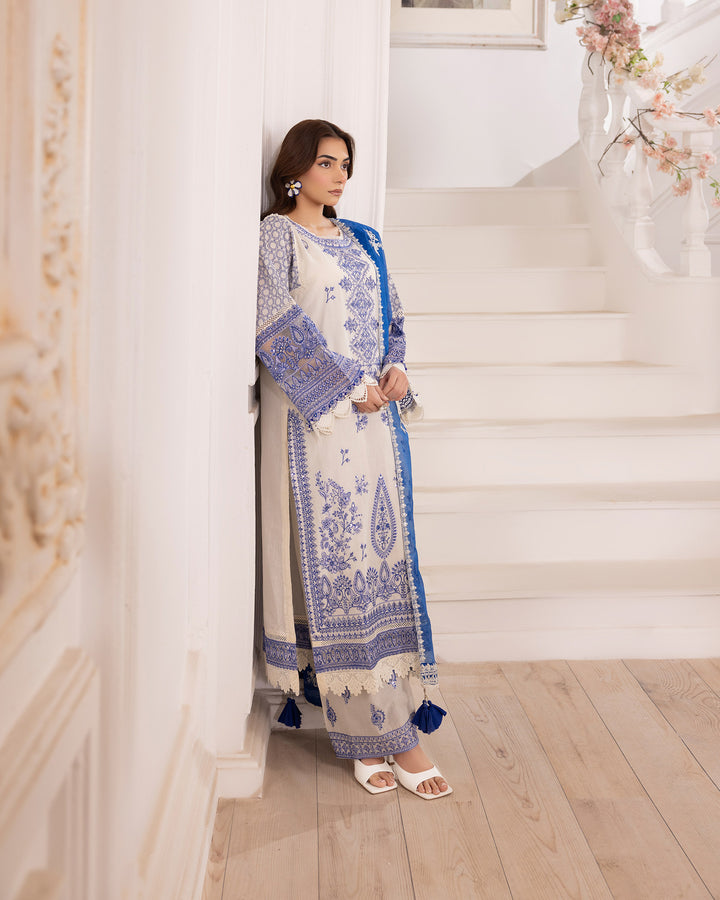 3-Piece Ready-to-Wear Jacquard Cotton Suit | 2253-AF-J.CT - Sha Posh Textile