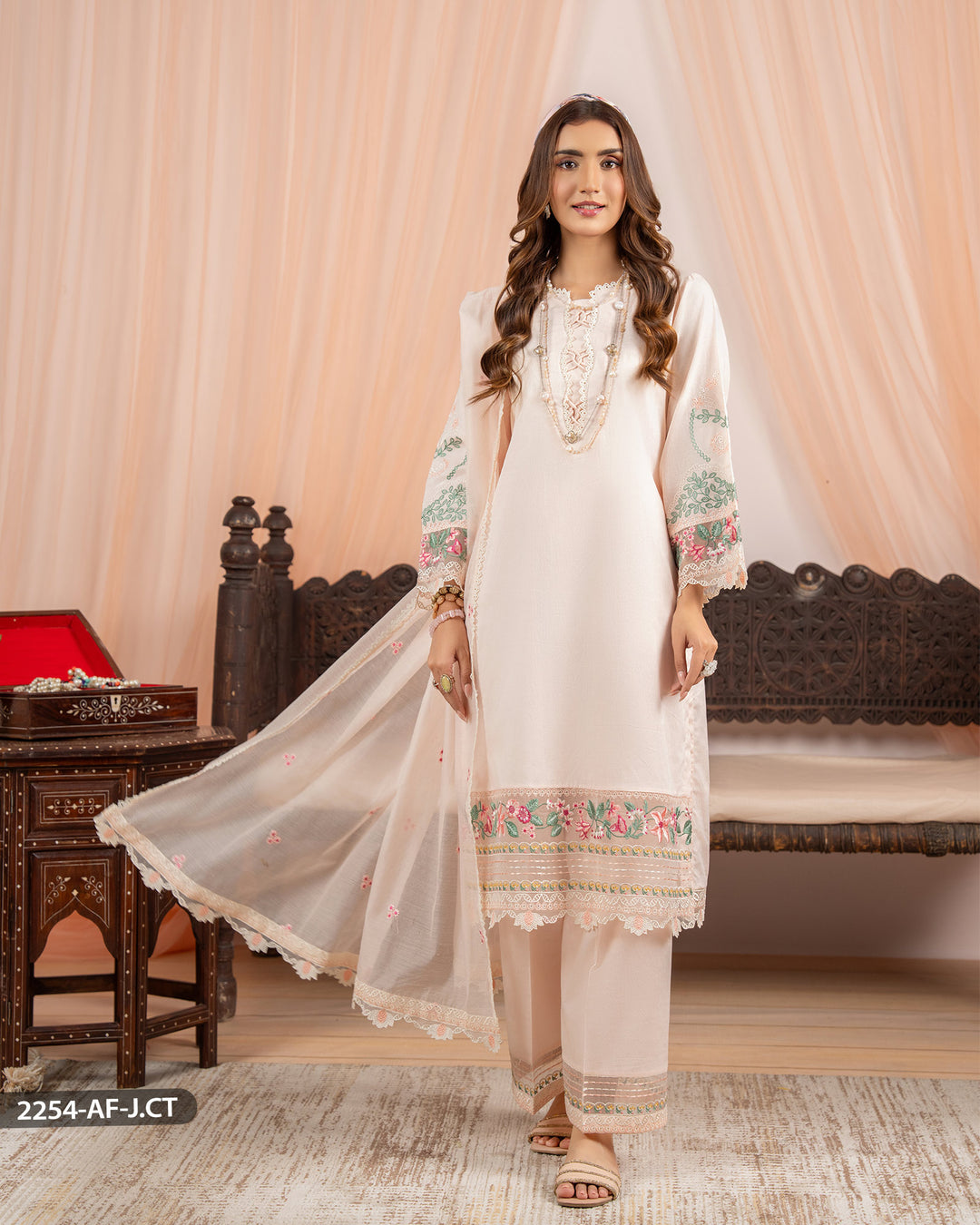 3 Piece Jacquard Cotton Suit | 2254-AF-J.CT