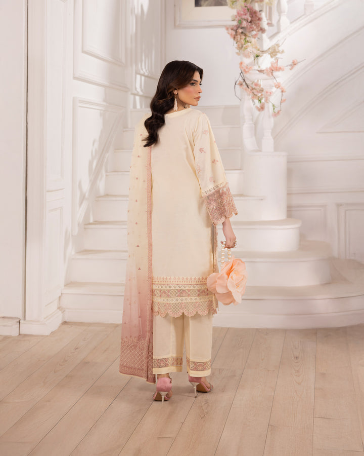 3-Piece Ready-to-Wear Jacquard Cotton Suit | 2257-AF-J.CT - Sha Posh Textile